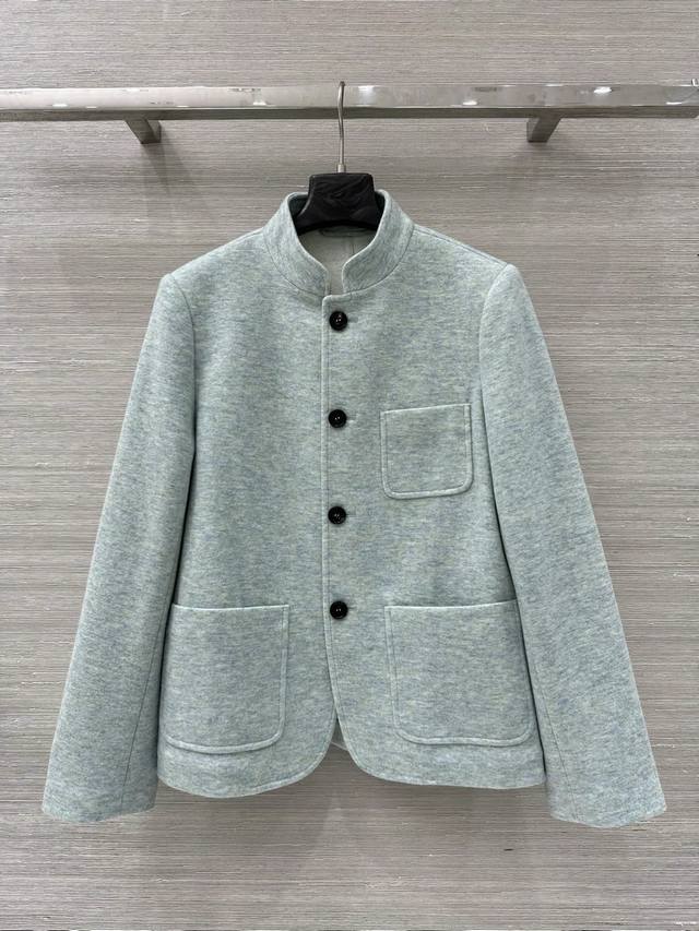 独家首发 高端原单品质！Lp老钱穿搭！双色双织工艺，小立领三口袋旅行者羊绒外套！松弛感老钱风穿搭，原版定制双色羊毛羊绒面料柔软细腻，无缝包边工艺奢华又时髦，双口