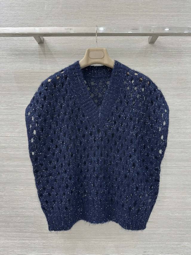 认准我家进口原厂纱 独家首发高端原单品质！行走的高定 Bc 25秋冬新品，闪耀钻石纱系列，老钱风穿搭璀璨金丝马海毛镂空钩织马甲上衣！重工奢华绝绝子！定制意大利进