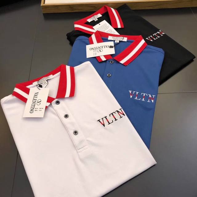 Vltn 华伦天奴 原单高品质polo衫 极简主义大气商务休闲短袖翻领衫 采用120支双丝光棉面料 切割工艺！轻薄透气 超柔软亲肤触感！简约精工刺绣 代理加工厂