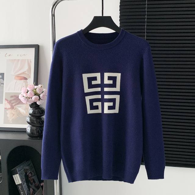 款号：M70 Givenchy纪梵希毛衣秋冬圆领最新款Logo标志年年被追捧的经典时尚装饰已经风靡全球 颜色：宝蓝 尺码：S M L Xl