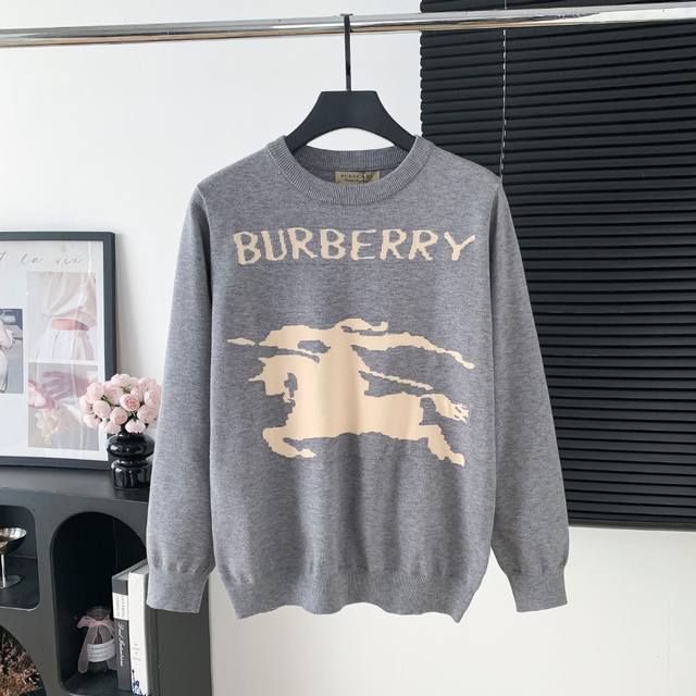 款号：A88 巴宝莉Burberry毛衣秋冬圆领最新款Logo标志年年被追捧的经典时尚装饰已经风靡全球 颜色：黑色 灰色 尺码：S M L Xl