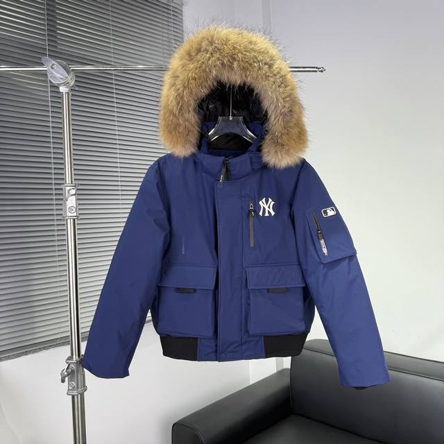 款号：Y158 三代羽绒服 Mlb羽绒服：2025 发售男女秋冬款鹅绒保暖貉子毛领派克服连帽厚外套 高品质羽绒服 抵御今年这个冷冬神器 男女同款 超大貉子毛领