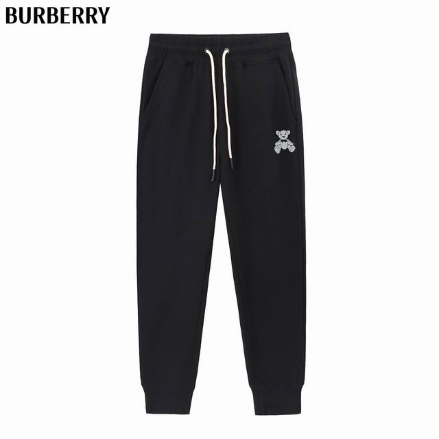 Burberry 巴宝莉 Ss秋冬秀款 修身线条简约品牌Logo运动裤 国内代工厂p出口 供应顶级品牌的面料 380G克重 兼容所有身材 腰部松紧带黑白抽绳设计