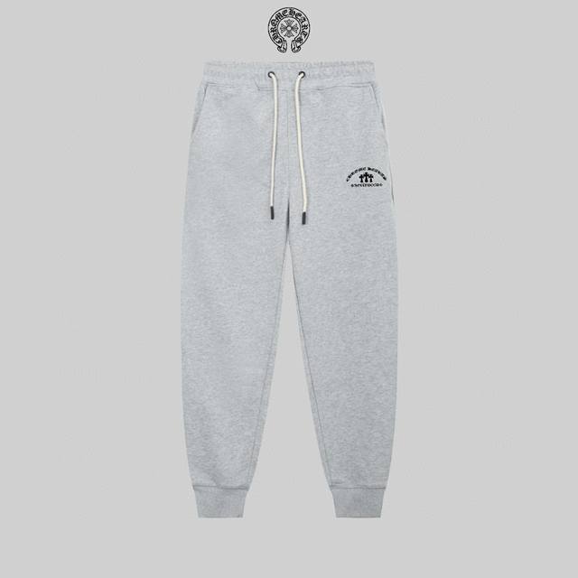 顶级版本，区别通货 Chrome Hearts 克罗心24Ss 秀款 修身线条徽标简约Logo运动裤 380G克重 兼容所有身材 腰部松紧带黑白抽绳设计 定制抽