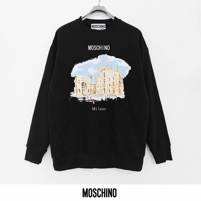 莫斯奇诺 Moschino 440克印花毛圈圆领卫衣 透气纯棉面料 质感非常柔软舒服 不缩水 不变形 不起球 原版定制辅料 领标 洗水唛 吊牌 包装 细节完美