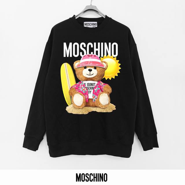 莫斯奇诺 Moschino 440克印花毛圈圆领卫衣 透气纯棉面料 质感非常柔软舒服 不缩水 不变形 不起球 原版定制辅料 领标 洗水唛 吊牌 包装 细节完美
