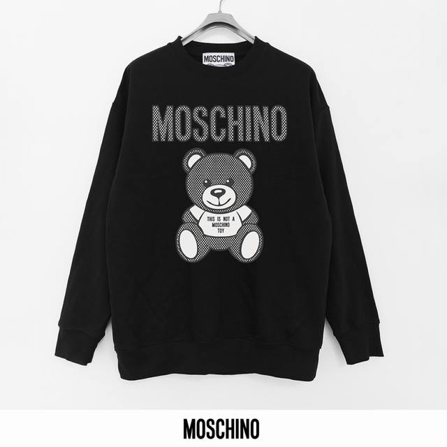 莫斯奇诺 Moschino 440克印花毛圈圆领卫衣 透气纯棉面料 质感非常柔软舒服 不缩水 不变形 不起球 原版定制辅料 领标 洗水唛 吊牌 包装 细节完美