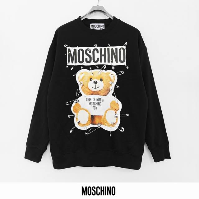 莫斯奇诺 Moschino 440克印花毛圈圆领卫衣 透气纯棉面料 质感非常柔软舒服 不缩水 不变形 不起球 原版定制辅料 领标 洗水唛 吊牌 包装 细节完美