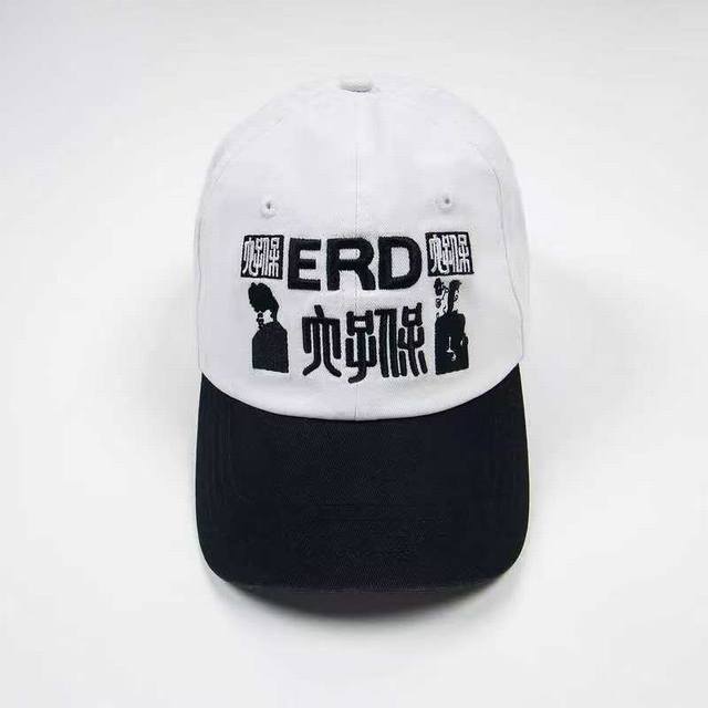 2559# 9 Erd忧郁的富二代大主宰判官刺绣黑白双色棒球帽 白色 均码