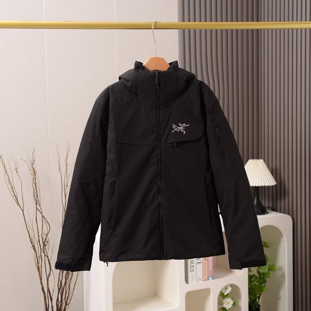 顶级版本 Arcteryx Macai系列 Jacket Gore-Tex Logo徽标防水保暖连帽滑雪大买菜可拆卸帽子羽绒服 品质请看实拍视频 无需多言 颜色