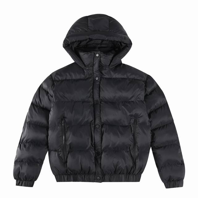 正p级 Alo Yoga条纹织带羽绒服 夹克 Alo Yoga Aspen Love puffer Jacket 条纹织带连帽金标A棉可脱卸帽防水短款夹克 女款