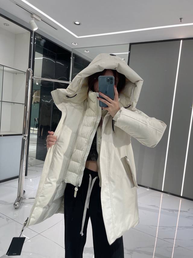 鹅绒正品级 二合一摩登系列A8款工装羽绒服 Mackage 迈凯奇中长款工装羽绒服 迈凯奇工装羽绒服 米白色