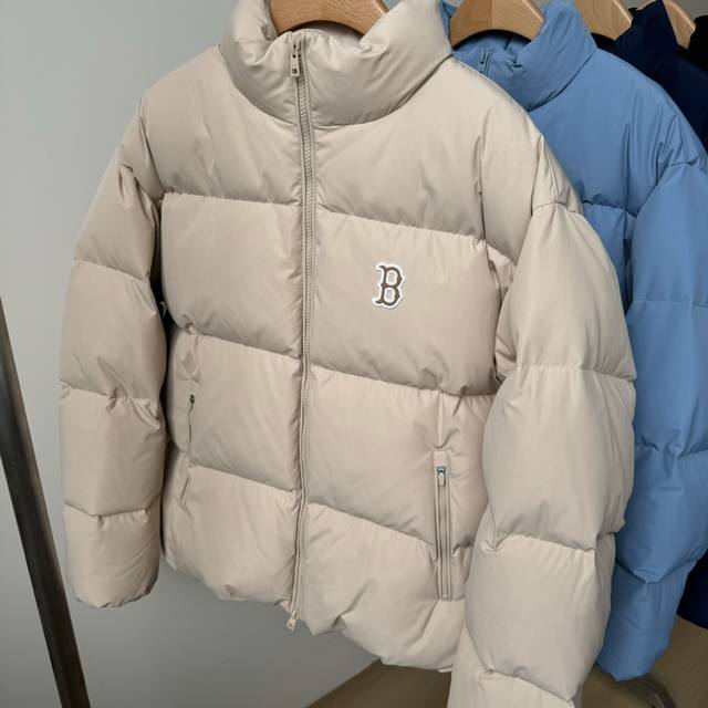 正p级80绒 Mlb压胶小标羽绒服 Mlb 洛杉矶道奇队基础系列 Fw24 纯色舒适防风保暖轻盈休闲百搭立领绒毛拉链短款鸭绒纽约洋基队虞书欣同款男女情侣短款羽绒