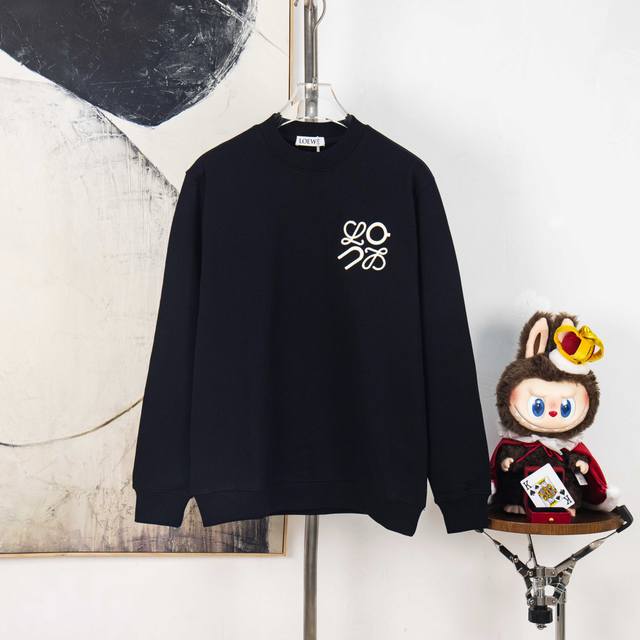 Zp版本［独家供应］ Loewe罗意威前后大标Logo刺绣圆领卫衣 面料采用400克毛圈高克重95棉5氢纶1×1双纱洗一辈子都不会变形的 男女同款 官网细节一致
