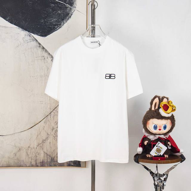Zp版本［独家供应］ Balenciaga 巴黎世家 300克圆领短袖T恤 品牌经典 凹凸 胶印 立体 字母Logo压花工艺 官方同步 高版本 高品质 时尚个性