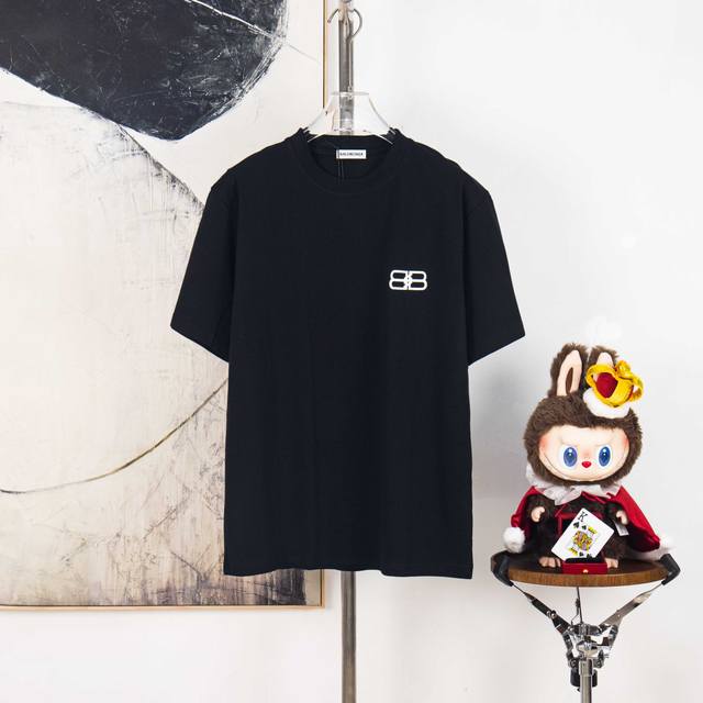Zp版本［独家供应］ Balenciaga 巴黎世家 300克圆领短袖T恤 品牌经典 凹凸 胶印 立体 字母Logo压花工艺 官方同步 高版本 高品质 时尚个性
