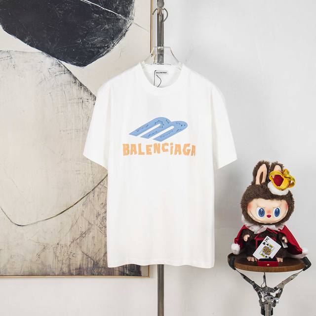 Zp版本［独家供应］ Balenciaga 巴黎世家 300克圆领短袖T恤 品牌经典 拼色 凹凸 立体 字母Logo压花工艺 官方同步 高版本 高品质 时尚个性