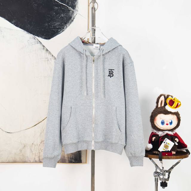 Zp版本［独家供应］ 巴宝莉格子帽刺绣连帽外套 Burberry限定专柜外套 多重设计 筹款半月 良心制作 420克双股双纱纯棉毛圈面料 帽子拼接毛棉格子设计