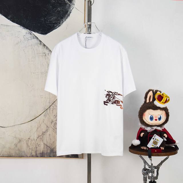Zp版本［独家供应］ Burberry 巴宝莉 270克圆领短袖T恤 品牌经典 渐变战马字母Logo压花工艺 官方同步 高版本 高品质 时尚个性 百搭潮流 纯原