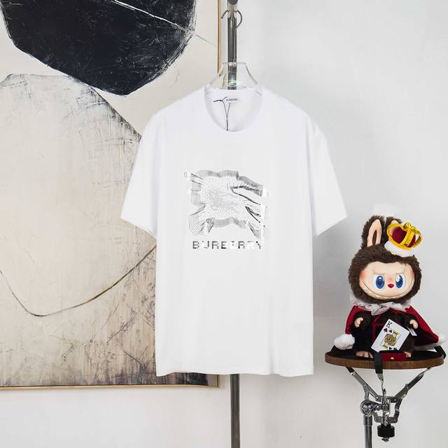 Zp版本［独家供应］ Burberry 巴宝莉 270克圆领短袖T恤 品牌经典 立体拼色胶印字母Logo压花工艺 官方同步 高版本 高品质 时尚个性 百搭潮流