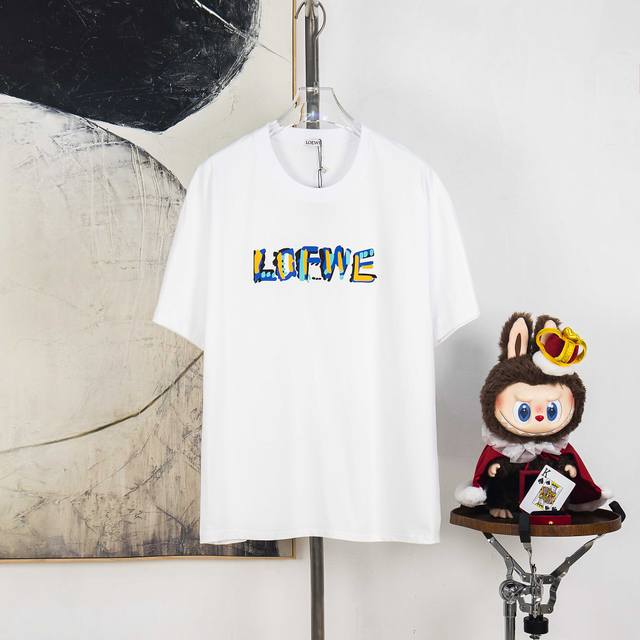 Zp版本［独家供应］ Loewe 罗意威 270克圆领短袖T恤 品牌经典 彩色 字母Logo压花工艺 官方同步 高版本 高品质 时尚个性 百搭潮流 纯原品质 原