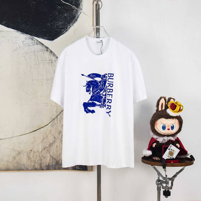 Zp版本［独家供应］ Burberry 巴宝莉 270克圆领短袖T恤 品牌经典 绒面战马字母Logo压花工艺 官方同步 高版本 高品质 时尚个性 百搭潮流 纯原