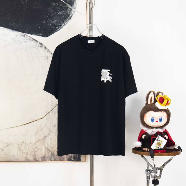 Zp版本［独家供应］ Burberry 巴宝莉 270克圆领短袖T恤 品牌绒面发泡战马立体胶印字母Logo压花工艺 官方同步 高版本 高品质 时尚个性 百搭潮流
