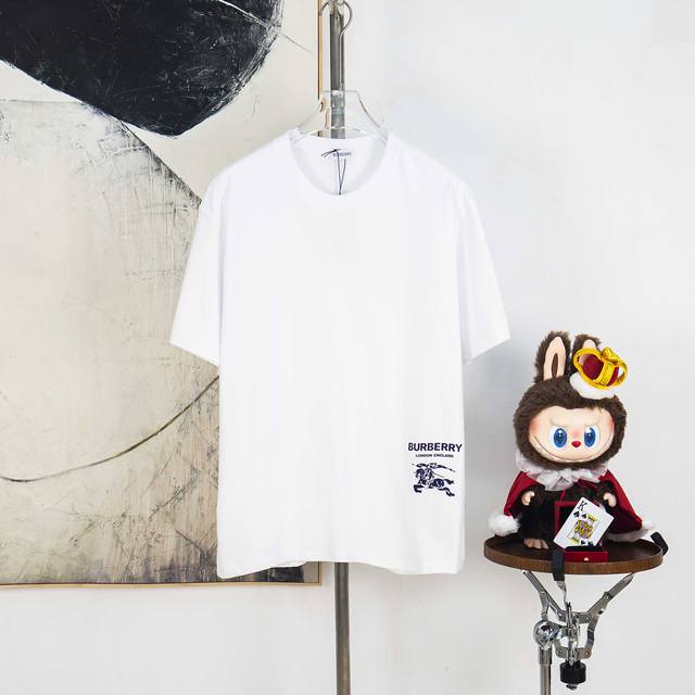 Zp版本［独家供应］ Burberry 巴宝莉 270克圆领短袖T恤 品牌经典。战马字母Logo压花工艺 官方同步 高版本 高品质 时尚个性 百搭潮流 纯原品质