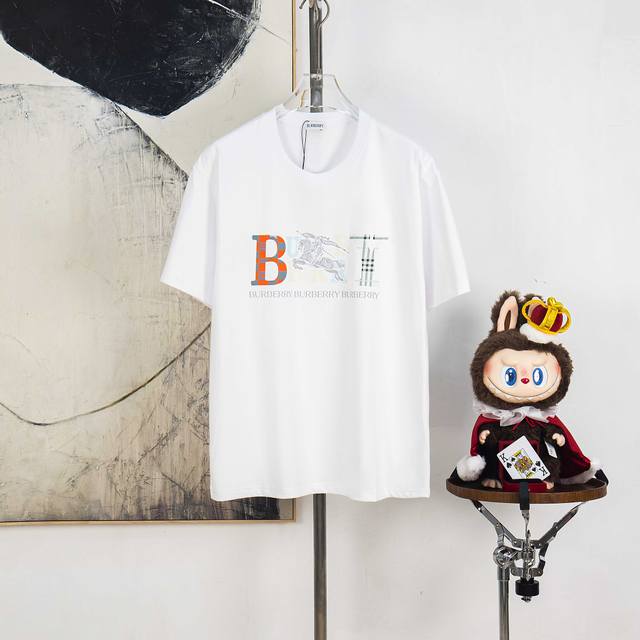 Zp版本［独家供应］ Burberry 巴宝莉 270克圆领短袖T恤 品牌经典 立体拼色胶印字母Logo压花工艺 官方同步 高版本 高品质 时尚个性 百搭潮流