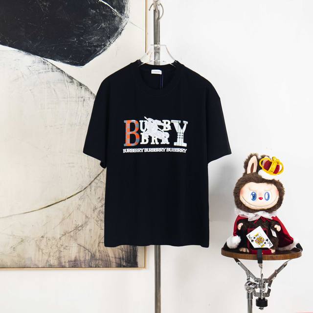 Zp版本［独家供应］ Burberry 巴宝莉 270克圆领短袖T恤 品牌经典 立体拼色胶印字母Logo压花工艺 官方同步 高版本 高品质 时尚个性 百搭潮流