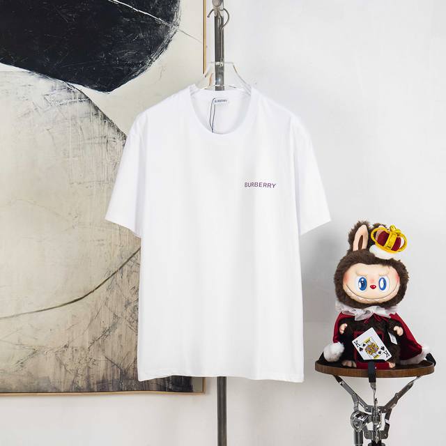 Zp版本［独家供应］ Burberry 巴宝莉 270克圆领短袖T恤 品牌经典 紫色战马字母Logo压花工艺 官方同步 高版本 高品质 时尚个性 百搭潮流 纯原