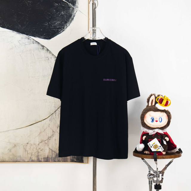 Zp版本［独家供应］ Burberry 巴宝莉 270克圆领短袖T恤 品牌经典 紫色战马字母Logo压花工艺 官方同步 高版本 高品质 时尚个性 百搭潮流 纯原