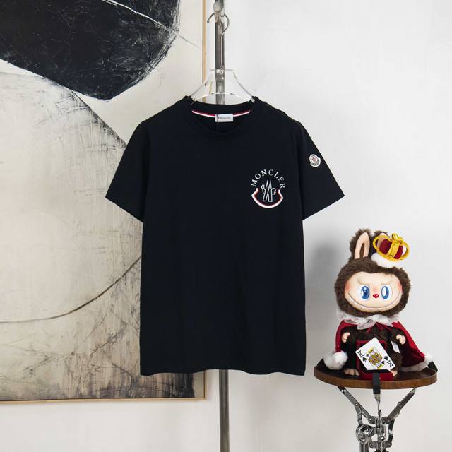 Zp版本［独家供应］ Moncler 蒙口 300克圆领短袖T恤 品牌经典 拼色 双面 字母Logo压花工艺 官方同步 高版本 高品质 时尚个性 百搭潮流 纯原