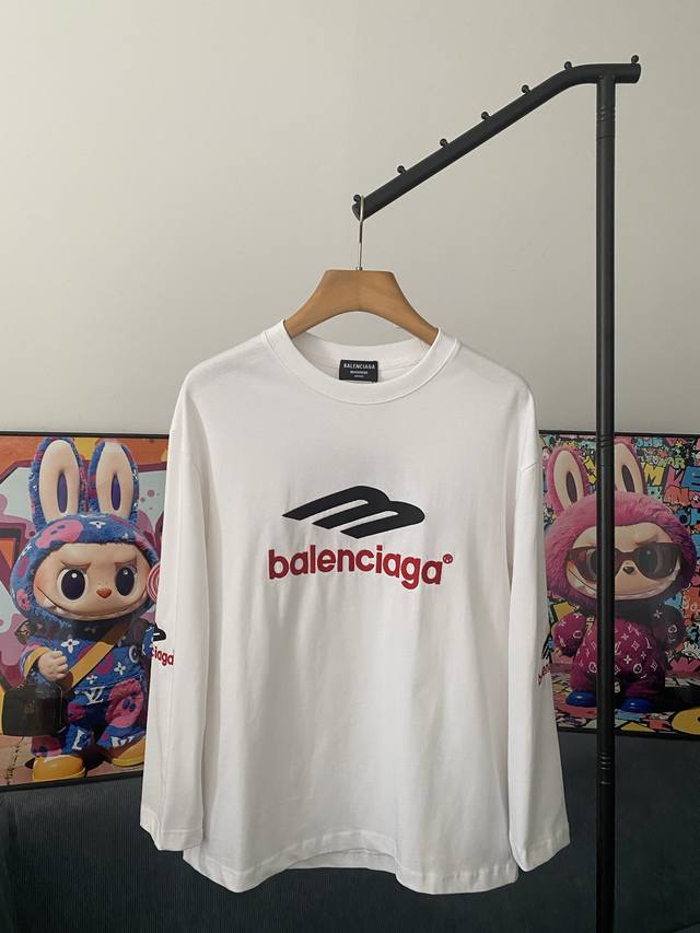 一首批.散单拿10 巴黎世家Balenciaga2025新款长袖 材质:采用高版本重磅克重面料 尺寸:S M L Xl 颜色:黑白 款号:W6002