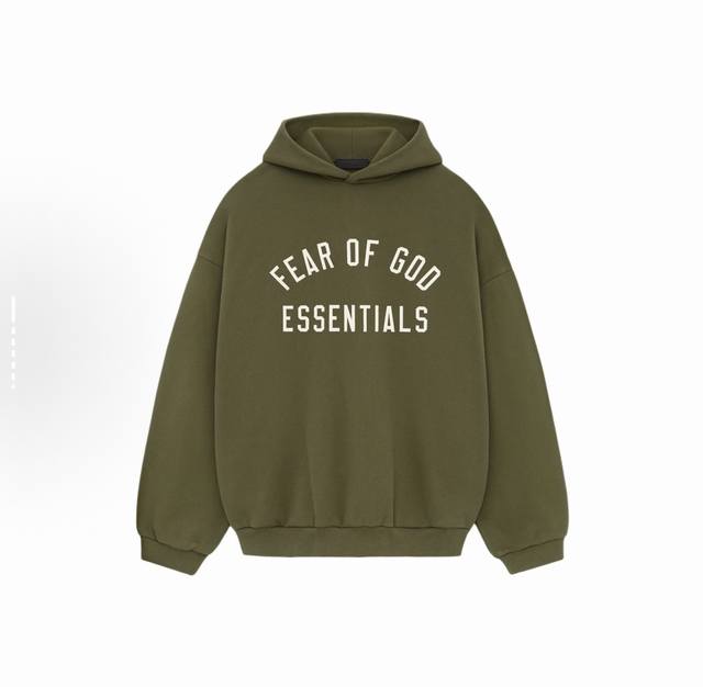 跨境专供、爆款 500克原版面料 Fear Of God Essentials Fall24 Back To School系列 Fleece Hoodie 字母