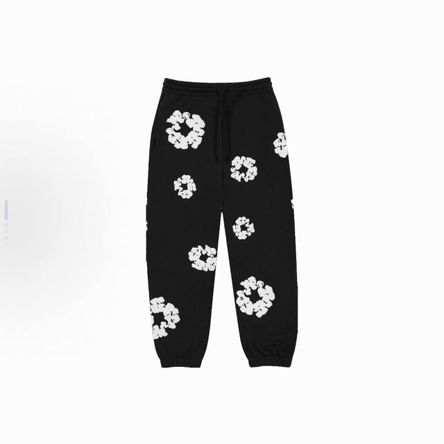 过绿X 顶级外贸版本Cactus Denim Tears Wreath Sweatpants460克重磅100%纯棉发泡卫裤男女同款 订织32支环锭纺460克，