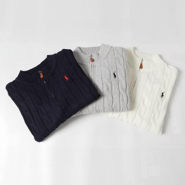 款号：603 -Ralph Lauren 拉夫劳伦24Ssrl胸前经典战马Logo刺绣半拉链长袖针织衫套头毛衣外套 -单品采用定染定纺纱线、购入原版打造 全套定