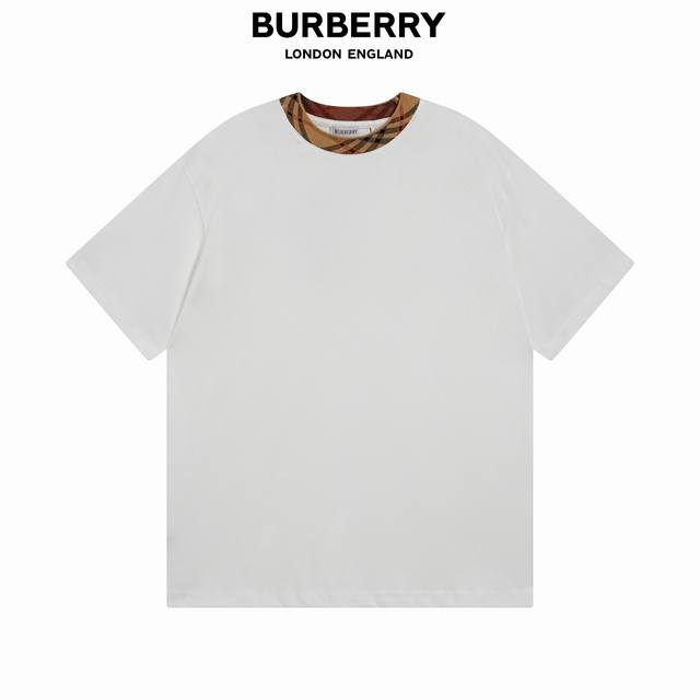 细节图 顶级版本.官网品质 货号：3212 #Burberry巴宝莉领子经典格纹撞色短袖T恤# 官方原版一比一复刻 面料采用Bur定制平织棉 舒适透气不变形 精