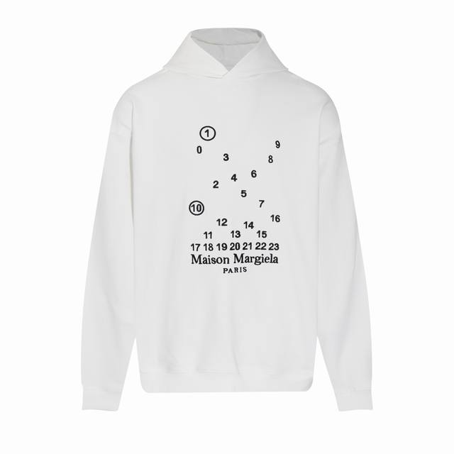 款号M355# 450克版本 Maison Margiela 马吉拉Mm6弹幕乱码刺绣连帽卫衣 采用原版面料，特有手工缝标特色设计语言.三标保持一致！ 采用进口