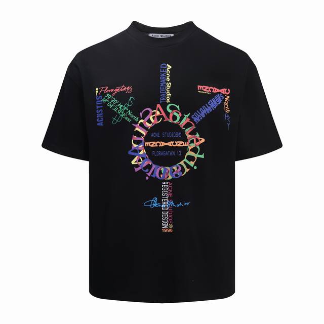 款号: Ac10# Acne Studios Ss25 数码直喷印花宽松短袖T恤 男女同款 颜色 ：黑色 白色 尺码 : S M L Xl