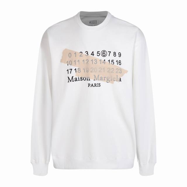 款号M411# Maison Margiela Mm6 马丁 马吉拉数字胶带印花圆领卫衣 面料：采用原版定制420G 纯棉双股面料 质感极佳且分量感十足 不起球