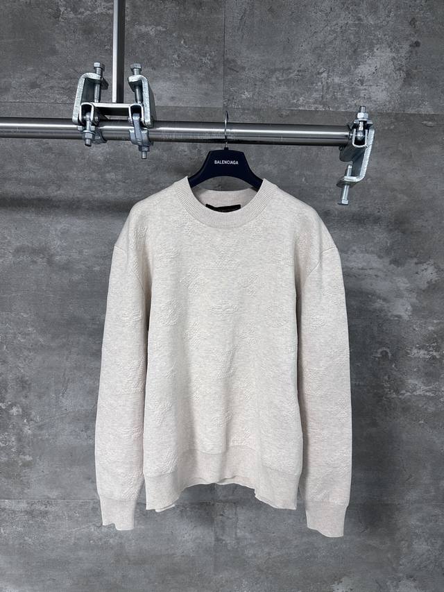 Lv 路易威登 2025新款字母徽标浮雕暗纹毛衣 Size：Xs S M L