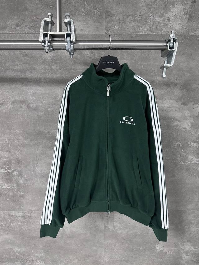 Balenciaga 巴黎世家 pre-Fall 25Ss大圆环单环刺绣摇粒绒外套 男女同款 宽松版型 Size：S M L Xl