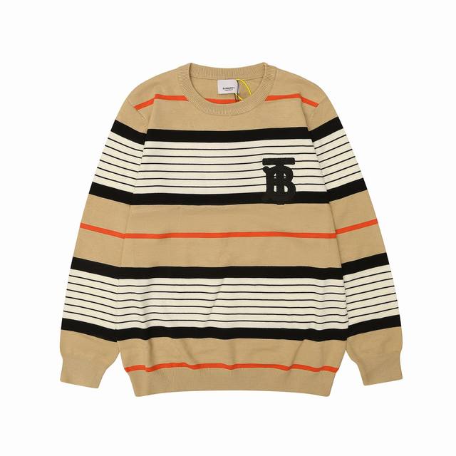 秋冬季新品巴宝莉Burberry 采用高端毛料针织毛衣，格条撞色清晰可见，前胸Logo精美刺绣， 透气 舒适 亲肤方面都达到非常高的标准 是品牌永恒不变的定律