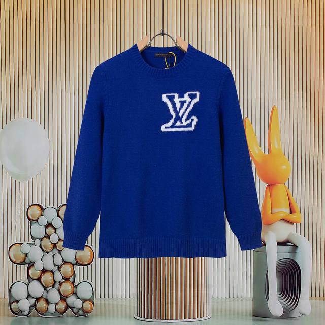 Lv路易威登 爆款提花羊毛针织毛衣 Os版型 男女同款 整衣600克重磅 秒杀市场通货 毛料采用进口机编织制造 采用羊毛含量纱线 纱线定染 新一季主打的无论颜色