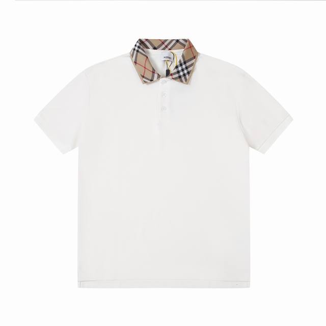 Burberry经典领子格纹设计短袖 官方原版一比一完美复刻polo衫 高版本面料选择：专柜定制面料 区别通货 选用珠地网眼布棉质面料打造，表面分布细密的网眼结