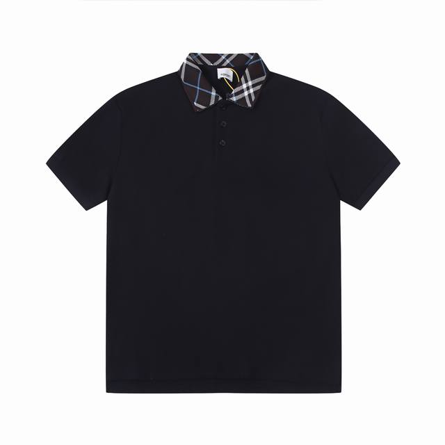 Burberry经典领子格纹设计短袖 官方原版一比一完美复刻polo衫 高版本面料选择：专柜定制面料 区别通货 选用珠地网眼布棉质面料打造，表面分布细密的网眼结