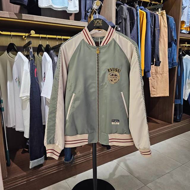 Evis福男士锦鲤刺绣休闲夹克外套秋冬款2Eahtm4Jk7105Rxyq 尺码 S M L Xl Xxl