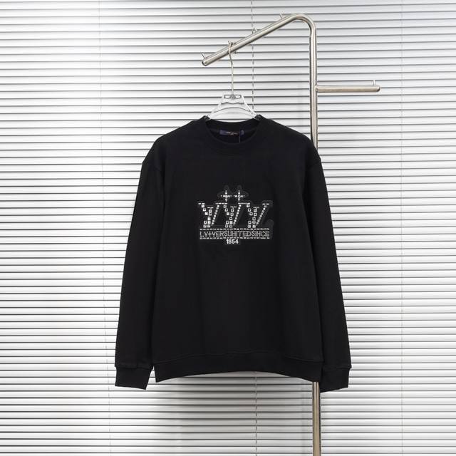 顶级版本 区别通货 款式：路易威登Lv手工亮片贴布套头长袖圆领卫衣 颜色：图片色 尺码：S-Xl 面料：纯棉 辅料：全套定制辅料 无性别区分 男女同款