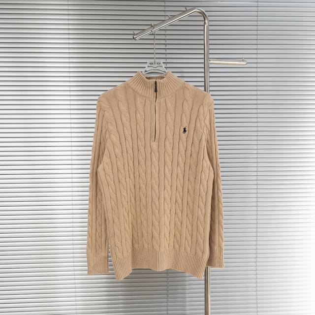 顶级版本 区别通货 可扫码进官网 款式：拉夫劳伦 polo Ralph Lauren小标刺绣针织老钱风半拉链套头长袖毛衣 颜色：图片色 尺码：Xs-Xl 面料：